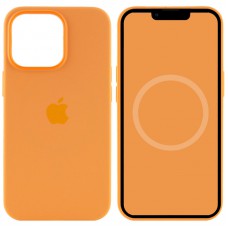 Чохол Silicone case (AAA) full with Magsafe and Animation для Apple iPhone 13 Pro (6.1") Помаранчевий / Marigold