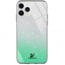 TPU+Glass чохол Swarovski для Apple iPhone 11 Pro (5.8") Бірюзовий