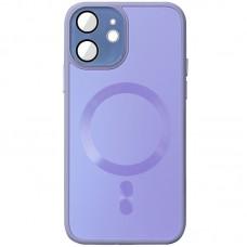 Чохол TPU+Glass Sapphire Midnight with MagSafe для Apple iPhone 12 (6.1") Бузковий / Dasheen