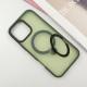 TPU+PC чохол Metal Buttons with MagSafe Colorful HQ Ring для Apple iPhone 16 Pro (6.3") Green