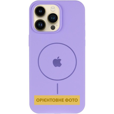 Чохол Silicone Case Full Protective (AA) V2 with MagSafe для Apple iPhone 16 (6.1") Бузковий / Dasheen
