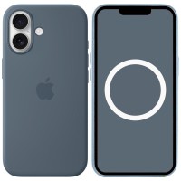 Чохол Silicone case (AAA) with Magsafe and Animation для Apple iPhone 17 (6.3") Anchor Blue