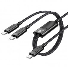 Дата кабель Acefast C5-11 USB-C to 2xUSB-C 100W (1.2m) Black