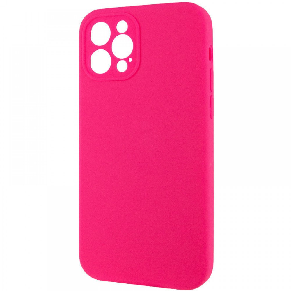 Чохол Silicone Case Full Camera Protective (AA) NO LOGO для Apple iPhone 12 Pro Max (6.7") Рожевий / Barbie pink