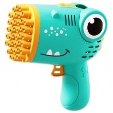 Пістолет для мыльных пузырей Dinosaur Bubble Gun з насадкой на 40 отверстий 50ml Green