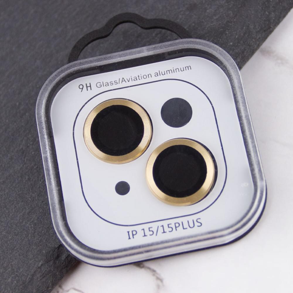 Защитное стекло Metal Classic на камеру (в упак.) для Apple iPhone 15 (6.1") / 15 Plus (6.7")