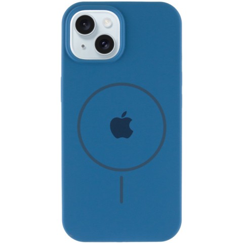 Чохол Silicone Case Full Protective (AA) with MagSafe для Apple iPhone 15 (6.1") Синій / Denim Blue
