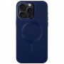 Шкіряний чохол Bonbon Leather Metal Style with MagSafe для Apple iPhone 12 Pro Max (6.7") Синій / Navy blue