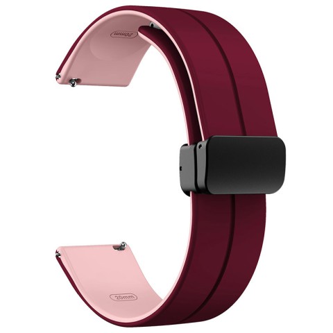 Силіконовий ремінець Classy для Smart Watch 20mm Plum / Pink
