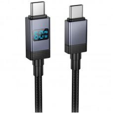 Дата кабель Hoco X118 Generous with display Type-C to Type-C 60W (1m) Black