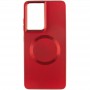 TPU чохол Bonbon Metal Style with MagSafe для Samsung Galaxy S21 Ultra Червоний / Red