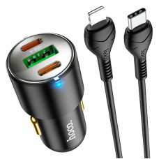 АЗП Hoco NZ6 PD45W (2Type-C/1USB) + Type-C to Lightning Black