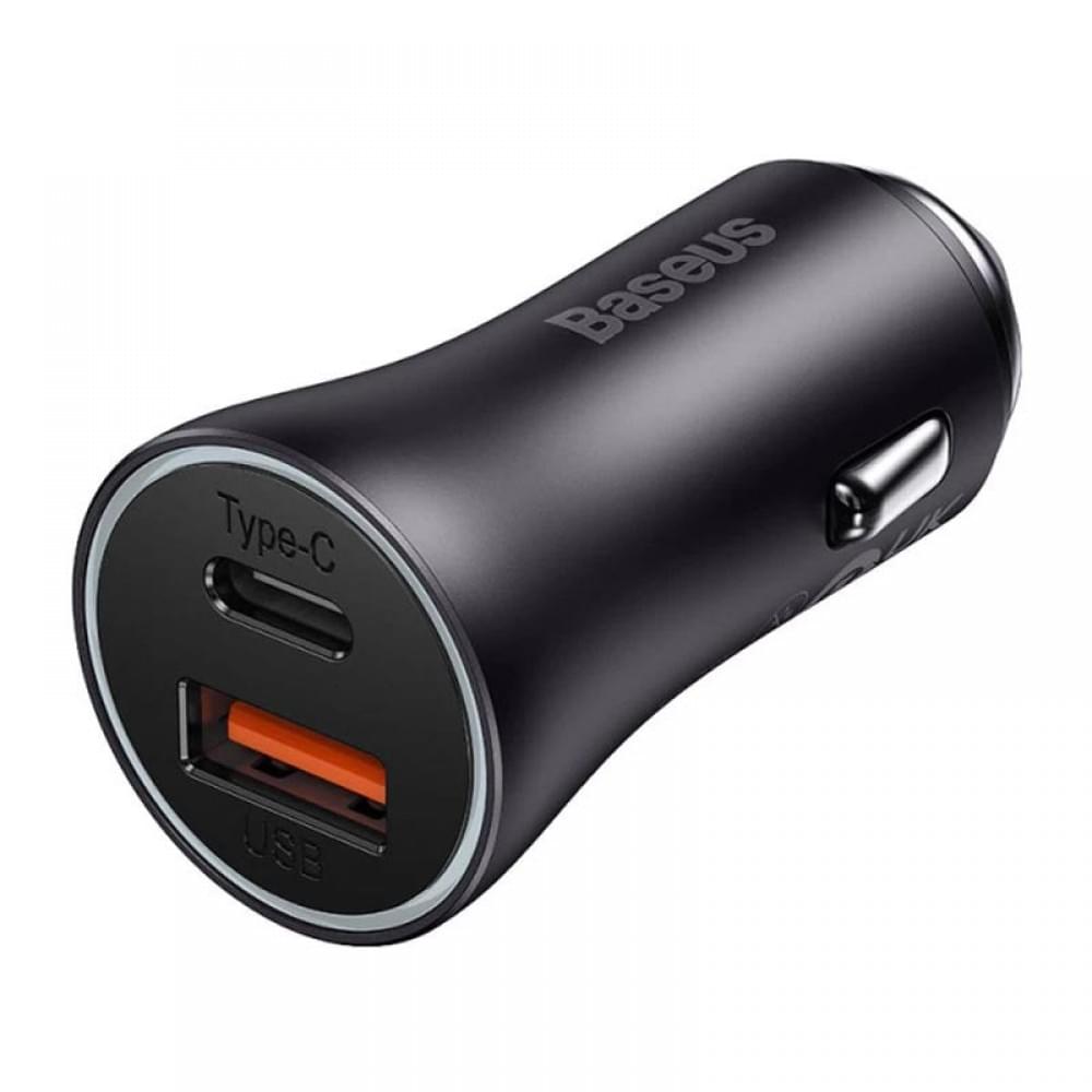 АЗП Baseus Golden Contactor Max Dual USB+Type-C 60W (CGJM0001) Темно-сірий