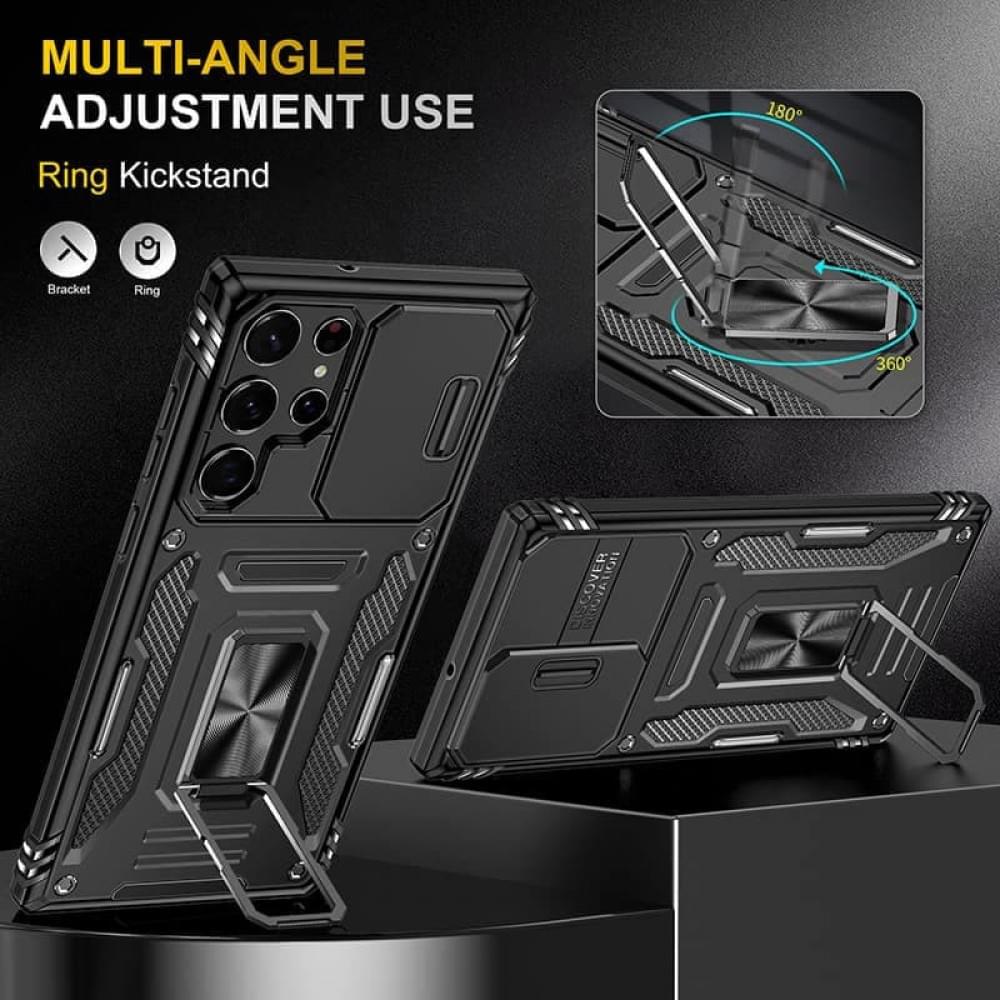 Ударостійкий чохол Camshield Army Ring для Samsung Galaxy S24 Ultra Чорний / Black