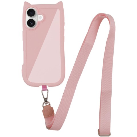 Чохол TPU GETMAN Cat with straps для Apple iPhone 16 Plus (6.7") Pink