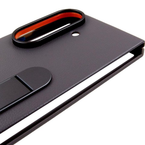 Шкіряний чохол Leather Case (AAA) with stand для Samsung Galaxy Z Fold7 Gray