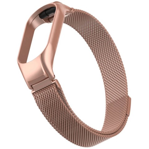 Ремінець Milanese Loop Design для Xiaomi Mi Band 8 / Band 9 (China) / 10 Rose Pink