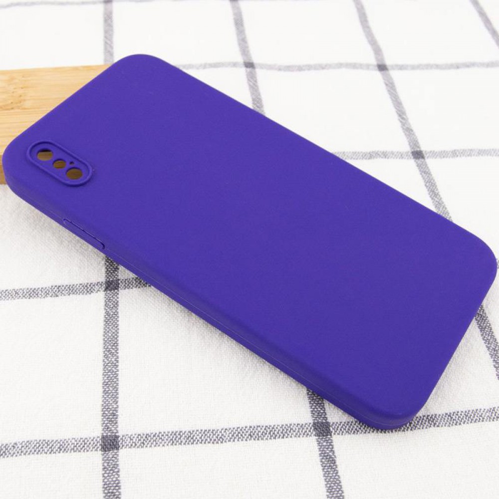 Чехол Silicone Case Square Full Camera Protective (AA) NOLOGO для Apple iPhone X / XS (5.8")
