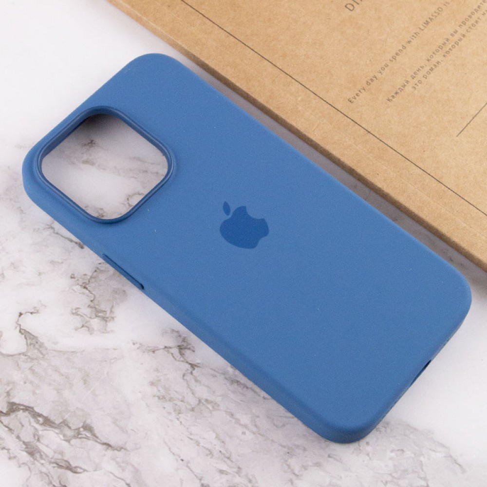 Чохол Silicone case (AAA) with Magsafe and Animation для Apple iPhone 13 Pro (6.1") Синій / Blue Jay