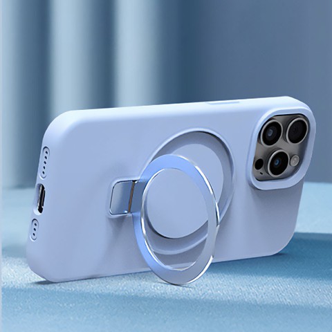 Чохол Silicone Case Full Protective NO LOGO with Ring для Apple iPhone 15 Pro (6.1") Blue