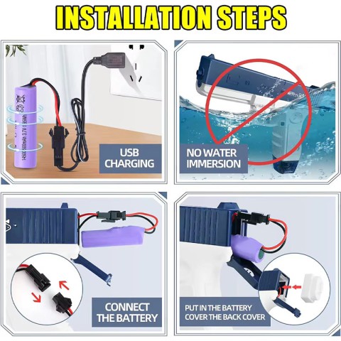 Водяний акумуляторний пістолет Glock Water Gun (250ml) with lithium battery Pink