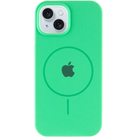 Чохол Silicone Case Full Protective (AA) with MagSafe для Apple iPhone 14 Plus (6.7") Зелений / Spearmint