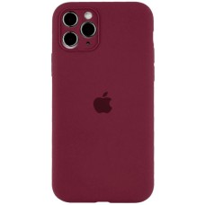 Чохол Silicone Case Full Camera Protective (AA) для Apple iPhone 12 Pro (6.1") Бордовий / Plum