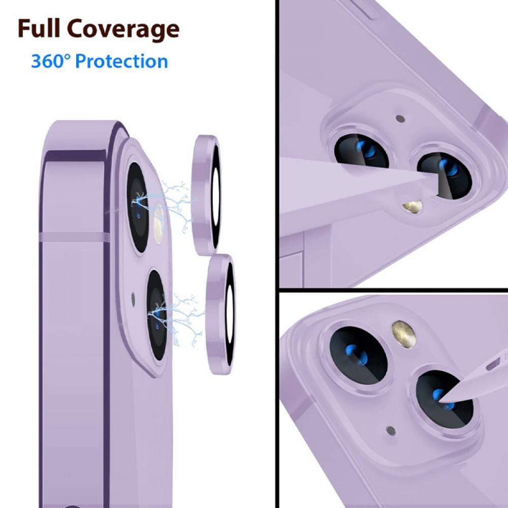 Захисне скло Metal Classic на камеру (у упак.) для Apple iPhone 14 (6.1") / 14 Plus (6.7") Фіолетовий / Purple