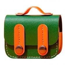 Шкіряний футляр Briefcase для навушників AirPods 3 Green / Orange