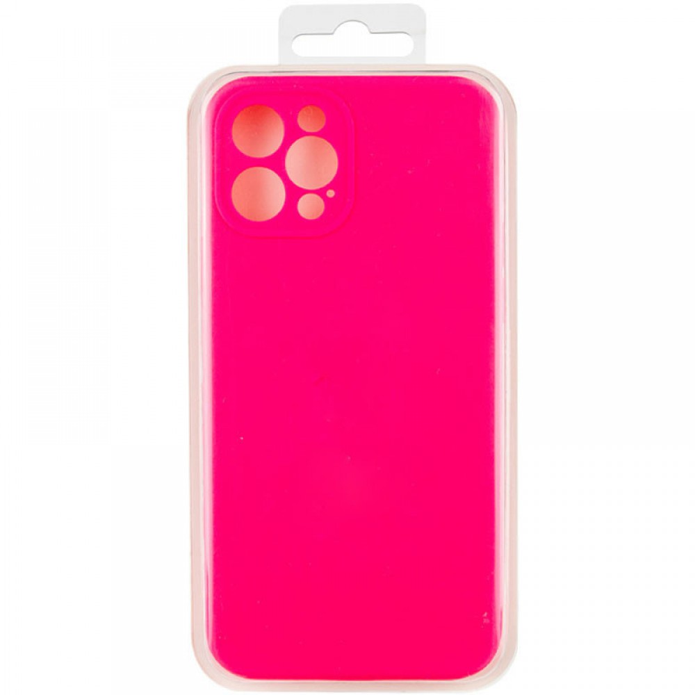 Чохол Silicone Case Full Camera Protective (AA) NO LOGO для Apple iPhone 12 Pro Max (6.7") Рожевий / Barbie pink