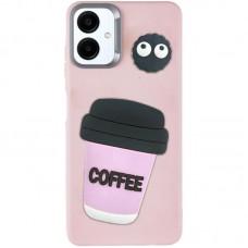 Чохол TPU Leather Toys для Samsung Galaxy A06 Coffee / Pink