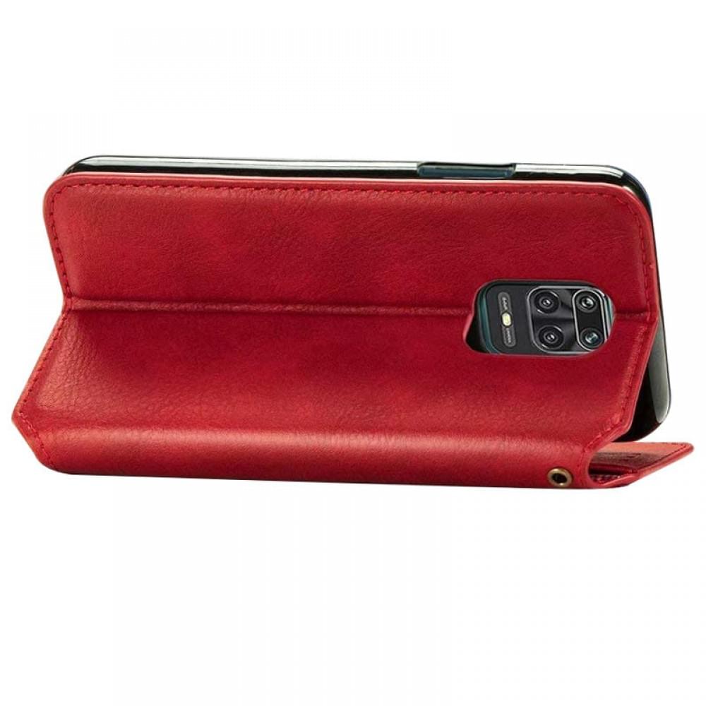 Шкіряний чохол-книжка GETMAN Cubic (PU) для Xiaomi Redmi Note 9s / Note 9 Pro / Note 9 Pro Max Червоний