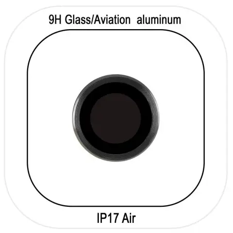 Захисне скло Metal Classic на камеру (у упак.) для Apple iPhone 17 Air (6.5") Чорний / Black