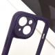 TPU чохол Transparent + Colour 1,5mm для Apple iPhone 13 (6.1") Purple