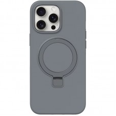 Чохол Silicone Case Full Protective NO LOGO with Ring для Apple iPhone 15 Pro Max (6.7") Grey