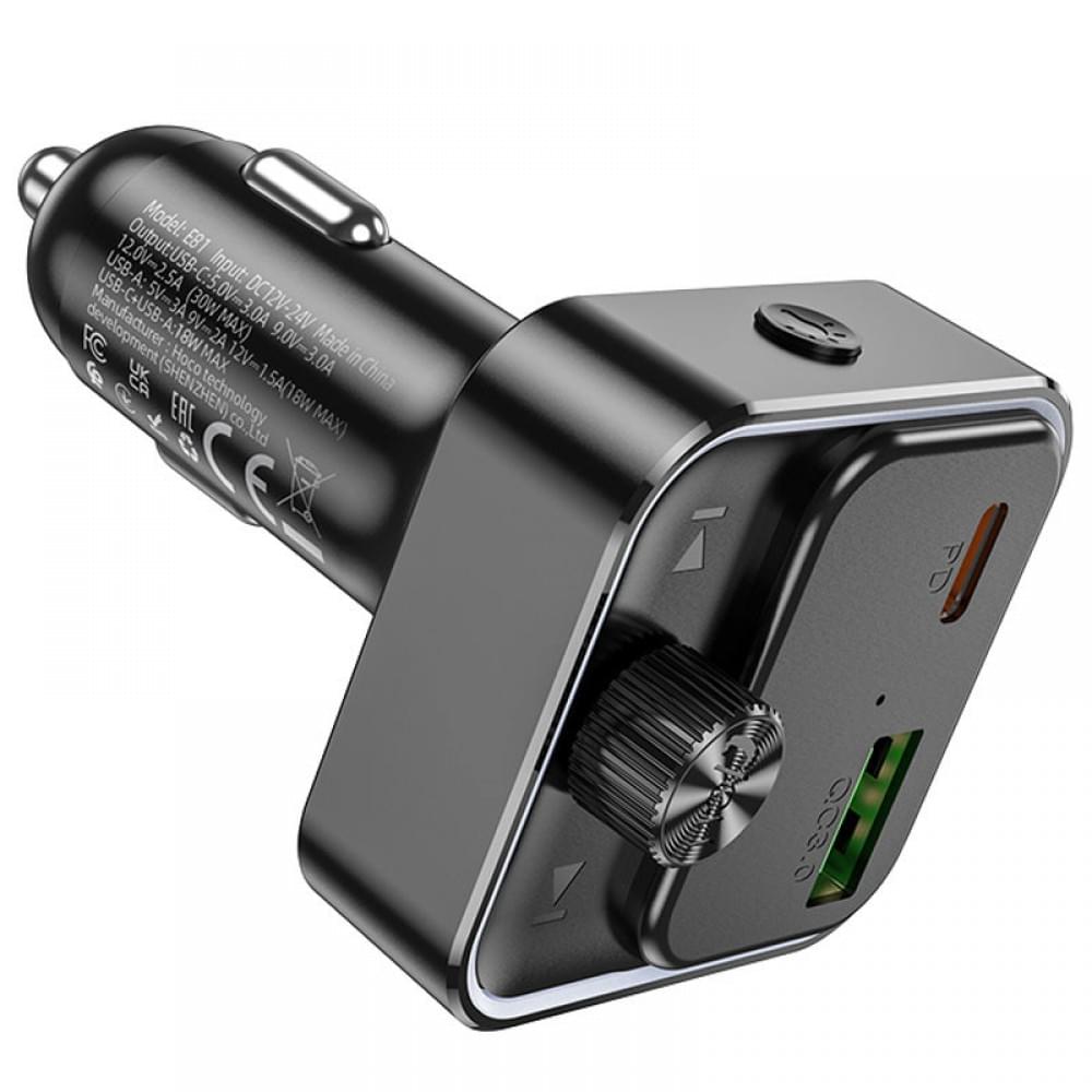 АЗУ FM модулятор Hoco E81 Fantasy 30W (1USB-A/1C)