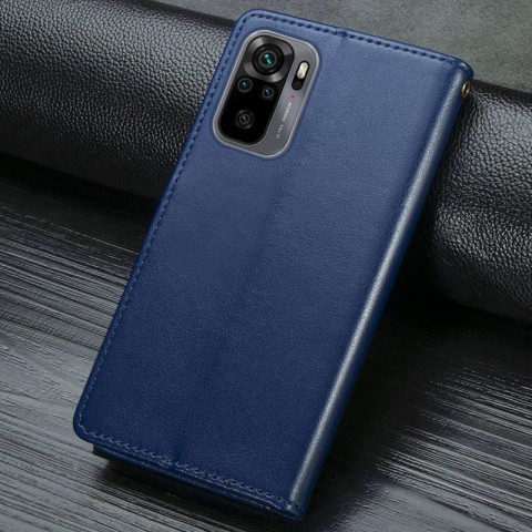 Шкіряний чохол-книжка GETMAN Gallant (PU) для Xiaomi Redmi Note 10 / Note 10s Синій