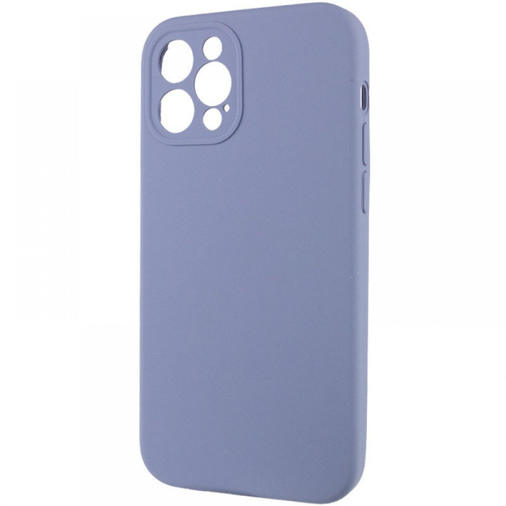 Чохол Silicone Case Full Camera Protective (AA) NO LOGO для Apple iPhone 12 Pro Max (6.7") Сірий / Lavender Gray