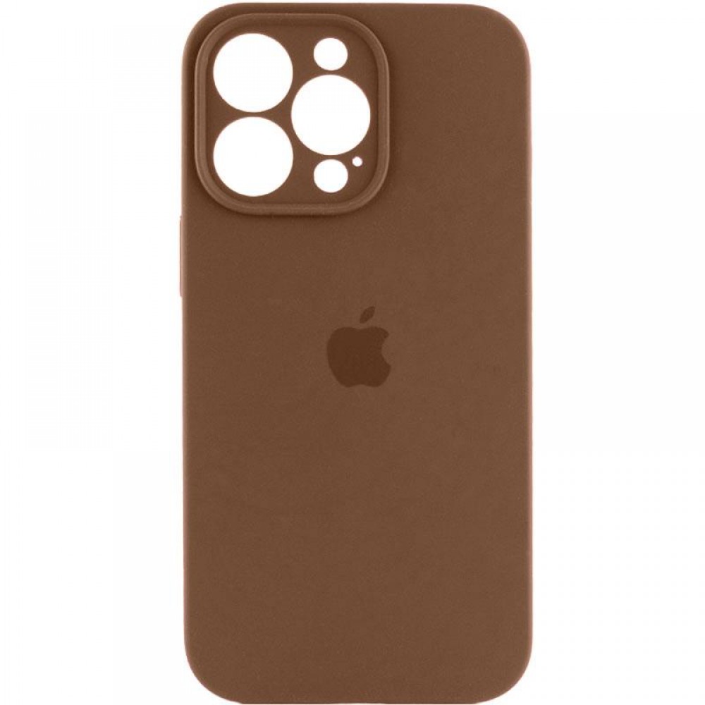 Чохол Silicone Case Full Camera Protective (AA) для Apple iPhone 13 Pro Max (6.7") Коричневий / Brown