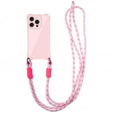 Чохол TPU CrossBody with straps для Apple iPhone 12 Pro Max (6.7") Pink