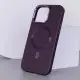Шкіряний чохол Bonbon Leather Metal Style with MagSafe для Apple iPhone 12 Pro Max (6.7") Фіолетовий / Dark Purple