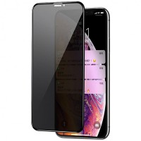 Захисне скло Privacy 5D (тех.пак) для Apple iPhone 11 Pro / X / XS (5.8") Чорний