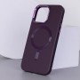 Шкіряний чохол Bonbon Leather Metal Style with MagSafe для Apple iPhone 14 (6.1") Фіолетовий / Dark Purple