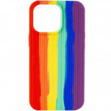 Чохол Silicone case Full Braided для Apple iPhone 13 (6.1") Червоний / Фіолетовий