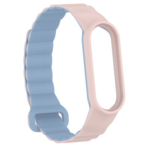 Ремінець Dual-color Magnetic для Xiaomi Mi Band 7/6/5/4/3 Light Pink / Lilac Blue