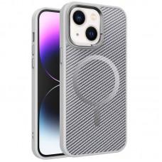 Чохол TPU+PC Carbon Mirage with MagSafe для Apple iPhone 13 / 14 (6.1") Grey