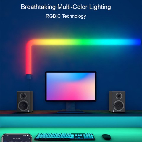 Настінний світильник Lines SAL-013B Bluetooth USB interface with app (6+2 pcs) White