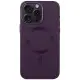 Шкіряний чохол Bonbon Leather Metal Style with MagSafe для Apple iPhone 12 Pro Max (6.7") Фіолетовий / Dark Purple