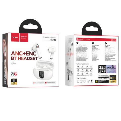 Бездротові TWS навушники Hoco EQ26 Nice ANC+ENC White