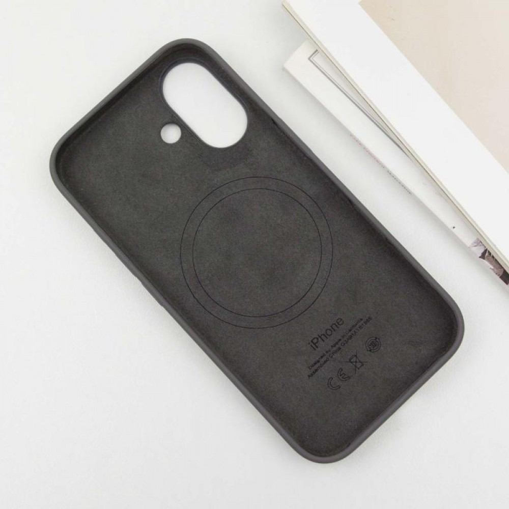 Чохол Silicone case (AAA) with Magsafe and Animation (button) для Apple iPhone 16 Plus (6.7") Stone Grey